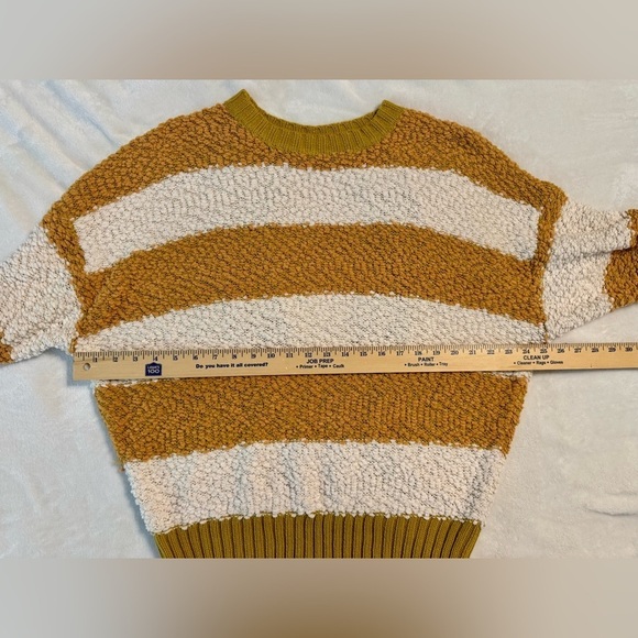 Entro Women's Yellow/White Striped Open Back Pullover Sweater Size M - Picture 4 of 7